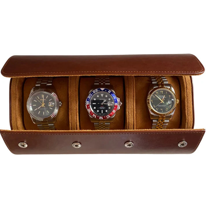 3 Piece - Watch Travel Case (Brown)