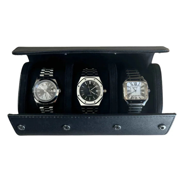 3 Piece - Watch Travel Case (Black)