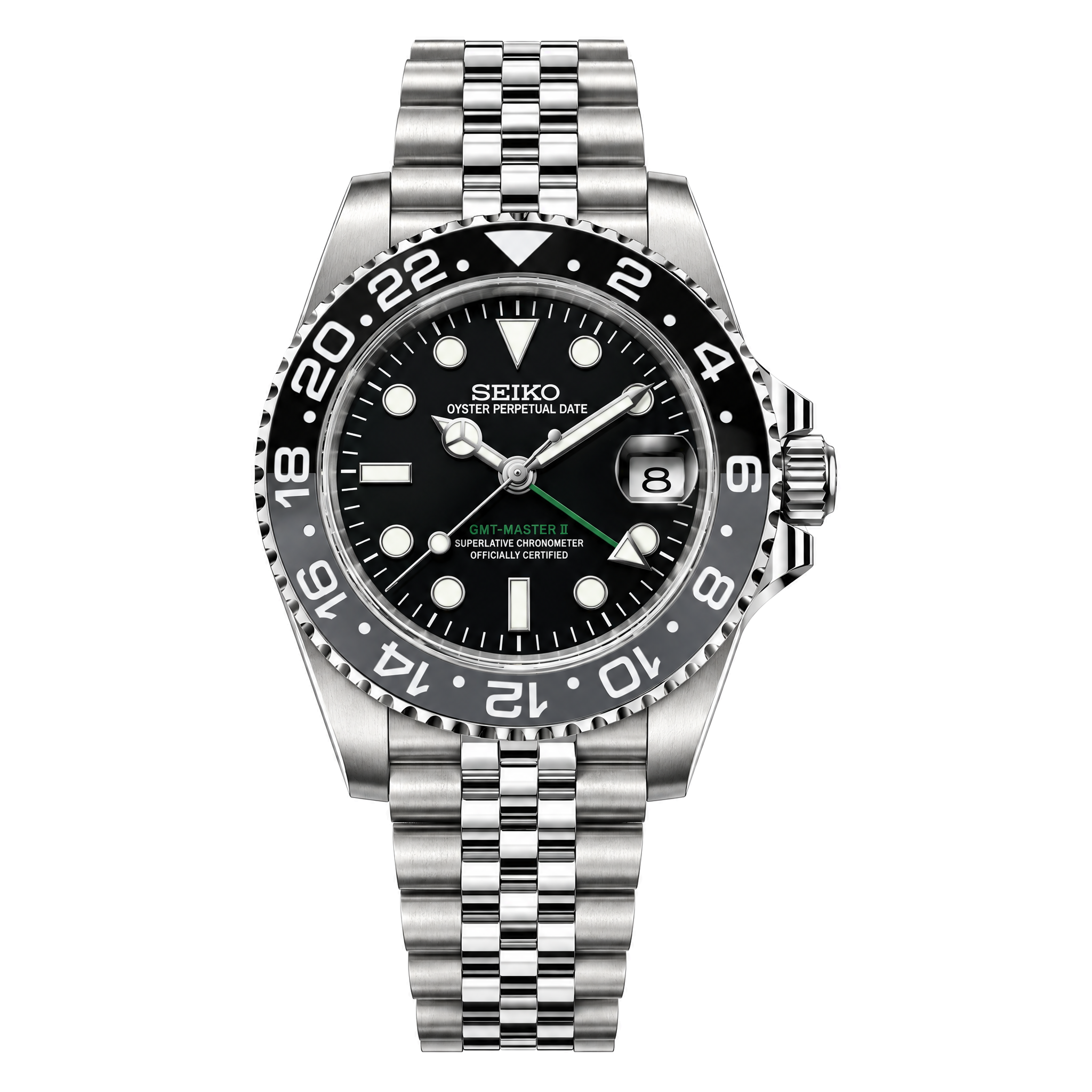 Seiko Bruce Wayne GMT Mod | Grey and Black, NH34 GMT