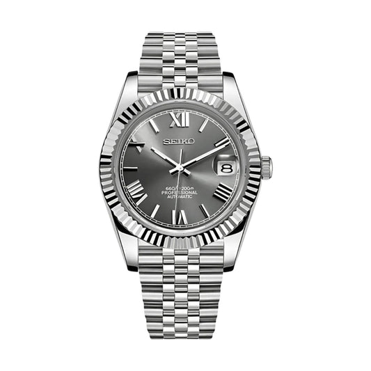 Seiko Datejust mod watch — Grey Roman