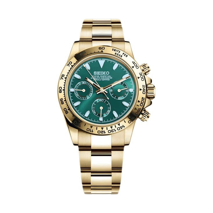 SeikTona (Green & Gold) chronograph