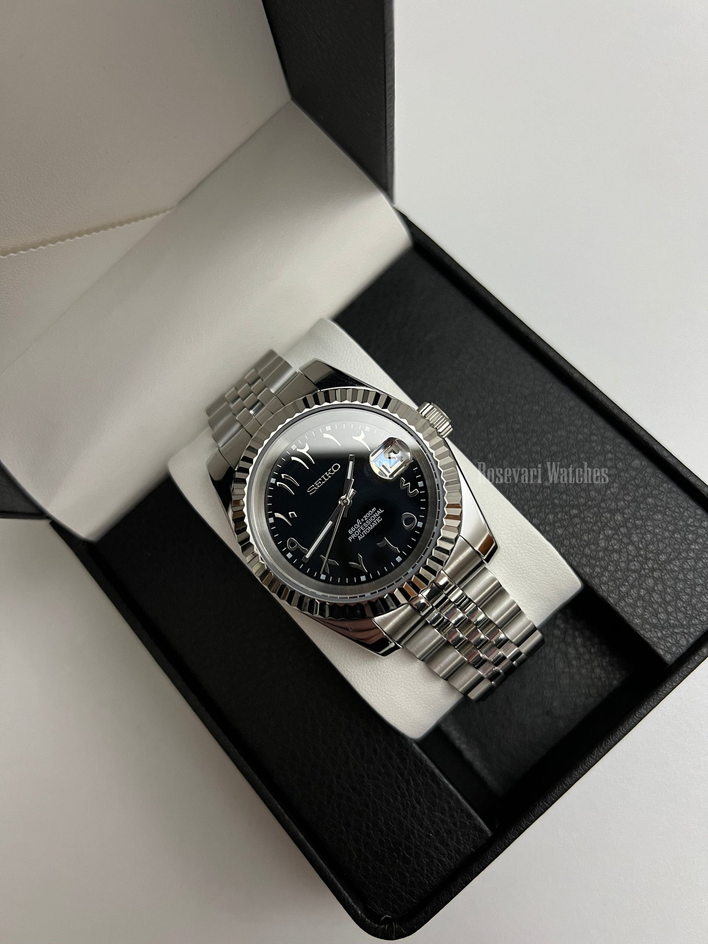 Seiko Datejust Mod (Arabic Black)