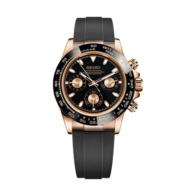 SeikTona (Black & Rose Gold) chronograph