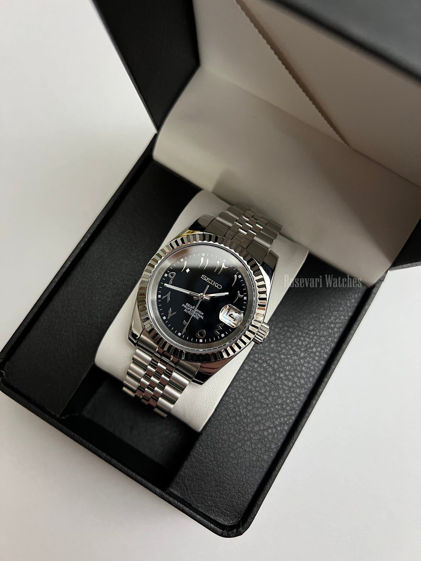 Seiko Datejust Mod (Arabic Black)