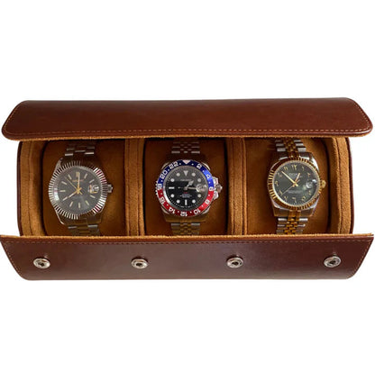 3 Piece - Watch Travel Case (Brown)