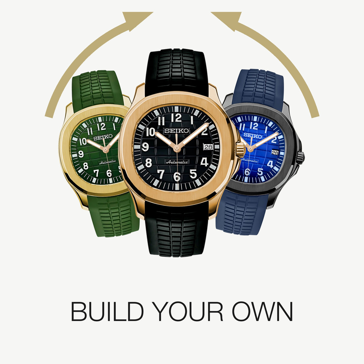 Build your own Aquanaut custom mod watch: pick the case, dial and bracelet