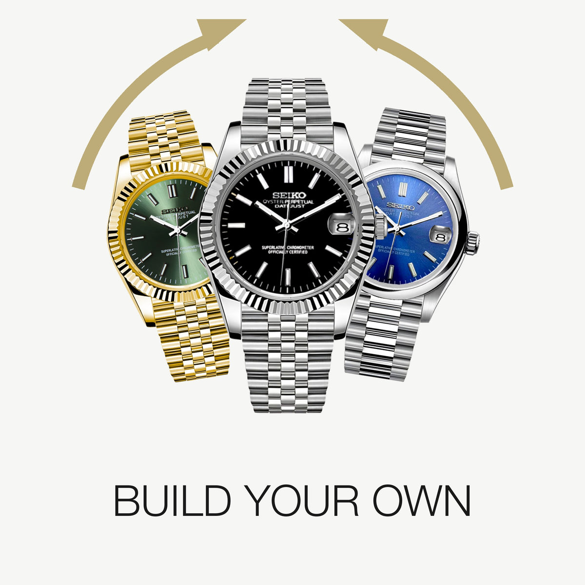 Build your own Datejust custom mod watch: pick the case, dial and bracelet