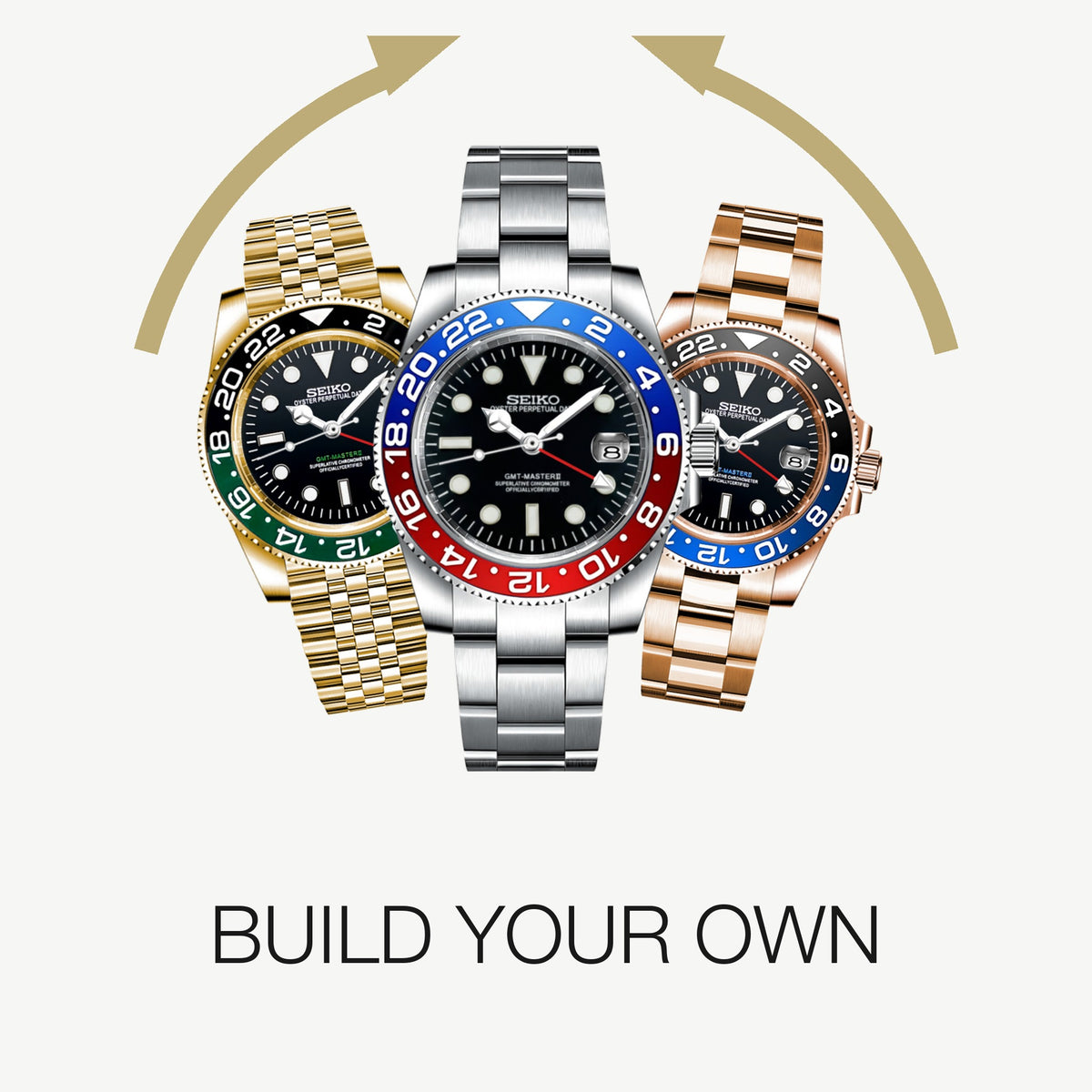 Build your own GMT custom mod watch: pick the case, dial and bracelet