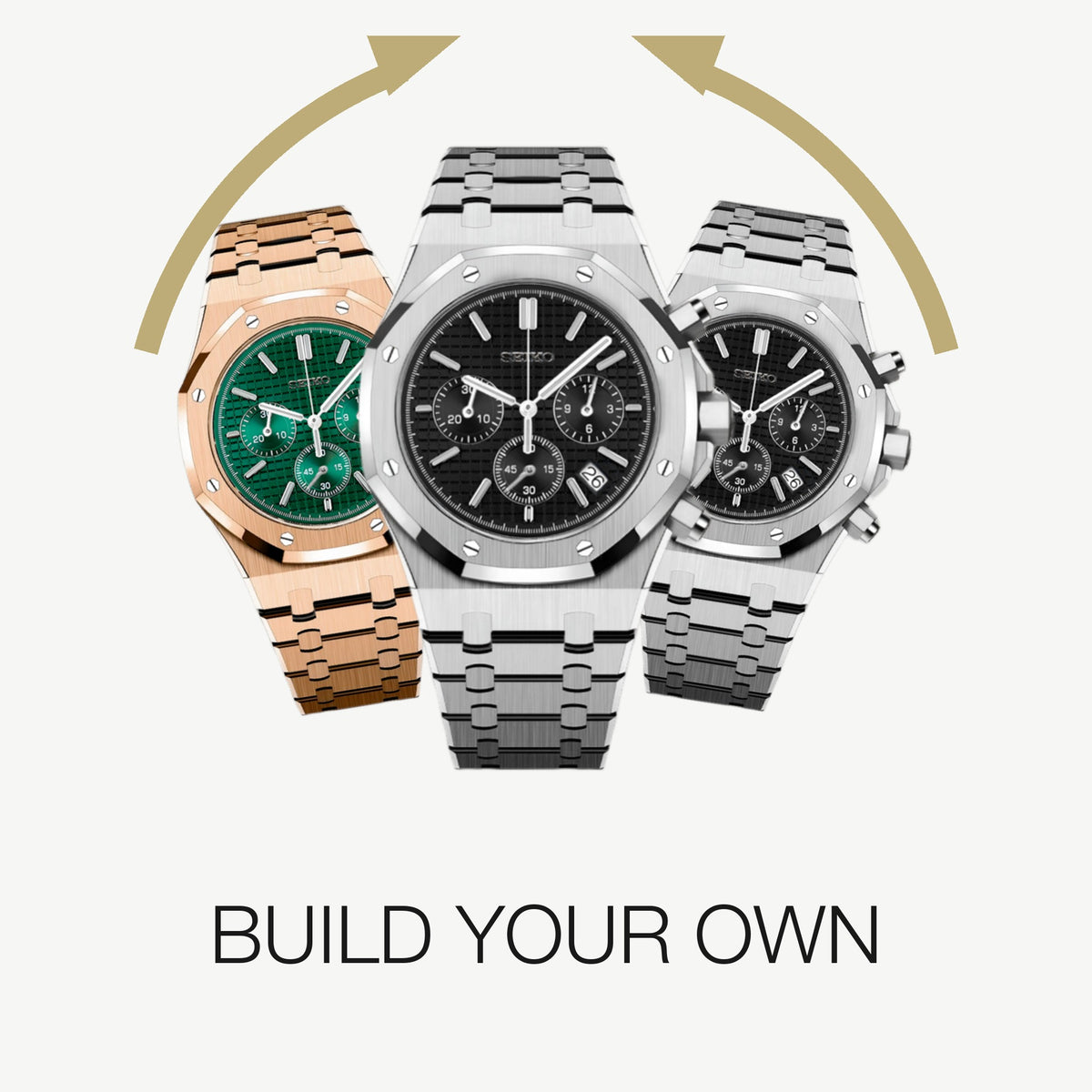 Build your own Royal Oak Chrono custom mod watch: pick the case, dial and bracelet