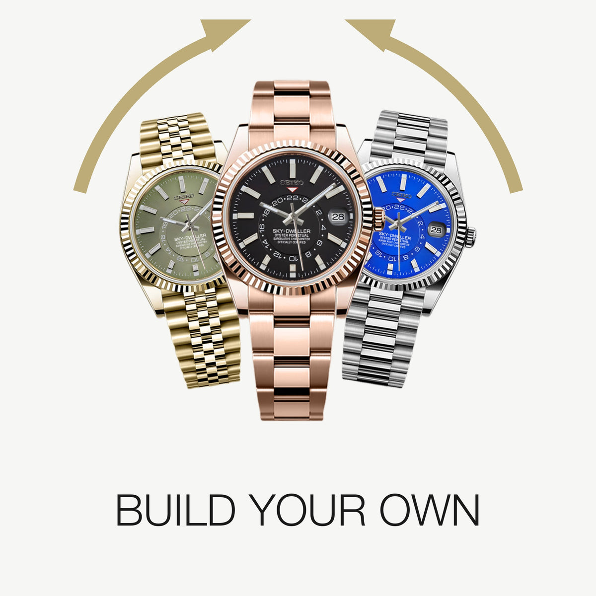 Build your own Sky-Dweller custom mod watch: pick the case, dial and bracelet