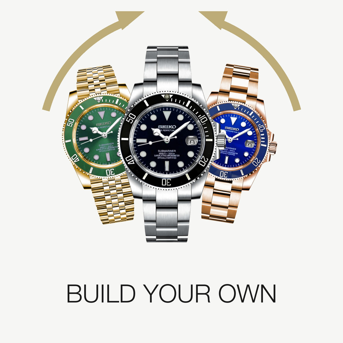 Build your own Submariner custom mod watch: pick the case, dial and bracelet