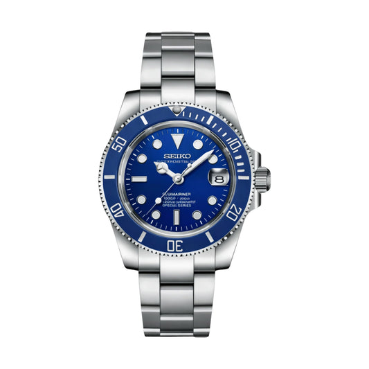 Seiko Submariner mod watch — Blue