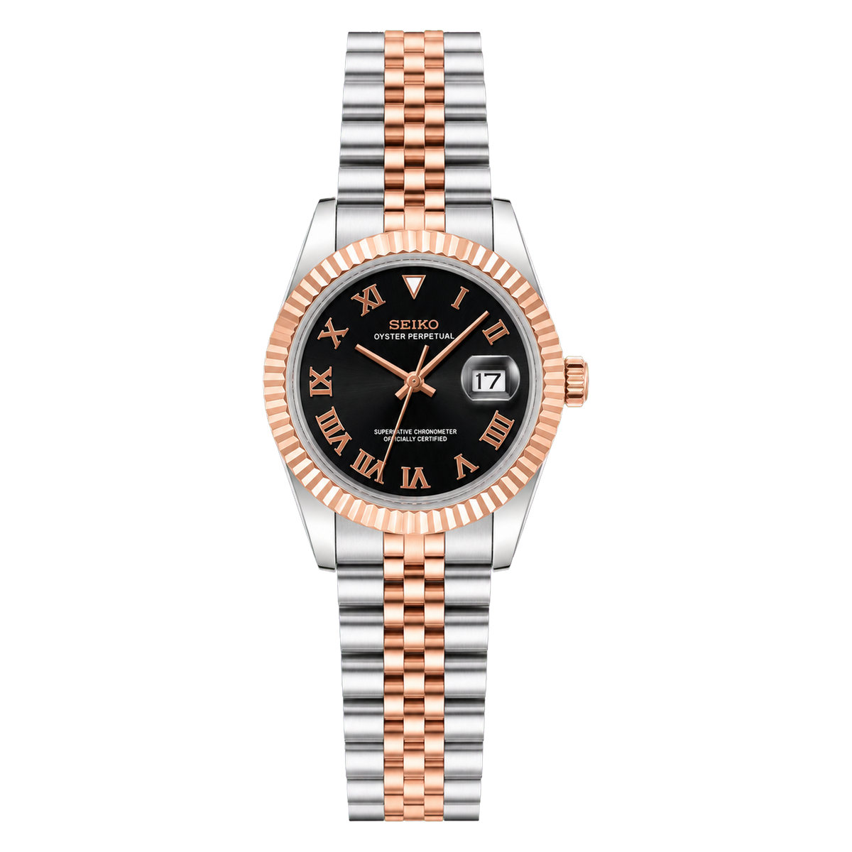 Lady Datejust (Two-Tone Rose Gold Black Roman)