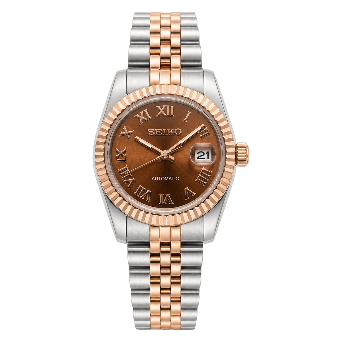 Lady Datejust (Two-Tone Rose Gold Bronze Roman)