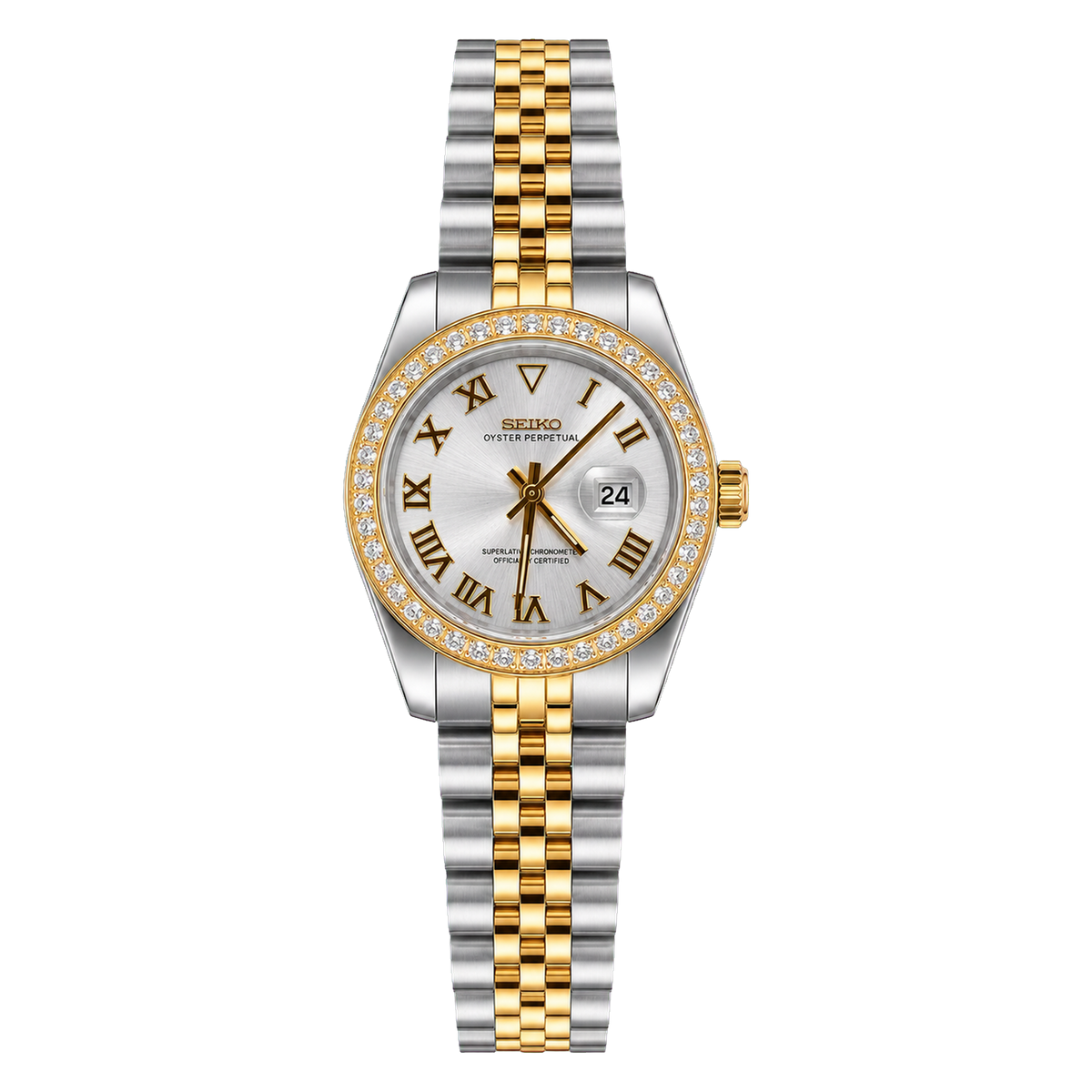 Lady Datejust (Two-Tone Silver Roman Gem)