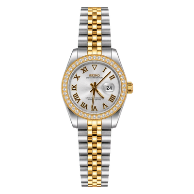 Lady Datejust (Two-Tone Silver Roman Gem)