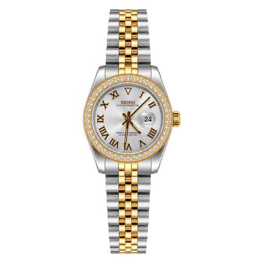 Lady Datejust (Two-Tone Silver Roman Gem)