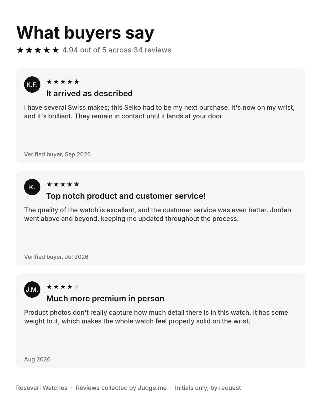 What buyers say: rated 4.94 out of 5 across 34 reviews, three customer reviews.