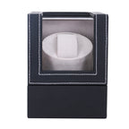 Single watch winder, matte black with off-white interior