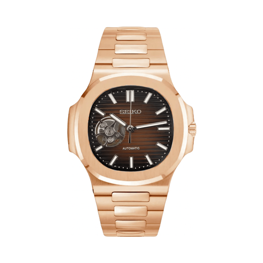 SeikNautilus (Open Heart, Chocolate) | NH38 Custom Mod Watch