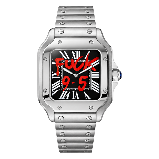 Santos (Office Steel) Seiko NH35 automatic mod watch. A dial watch with a bezel and a steel bracelet, shown in a full product shot.